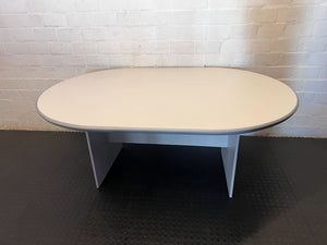 Modern Oval Meeting & Training Table - Grey Finish - 2ndhandwarehouse.com