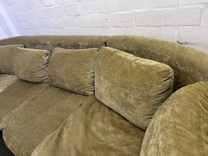 Retro U-Shaped Plush Sectional Sofa - Sage Green - Fair used