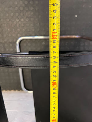 Vintage Black Leather & Chrome Cantilever Chair - Fair used