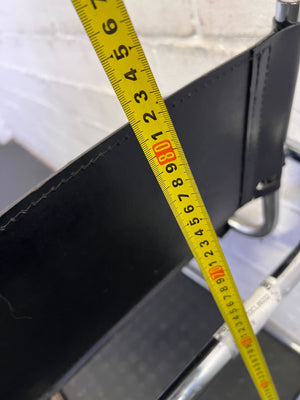 Vintage Black Leather & Chrome Cantilever Chair - Fair used