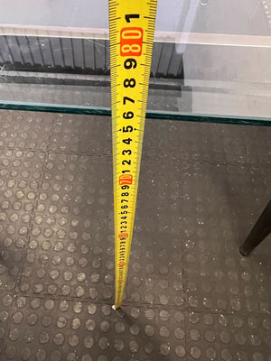 Sleek Glass & Metal Dining Table with Tapered Legs- Fair used