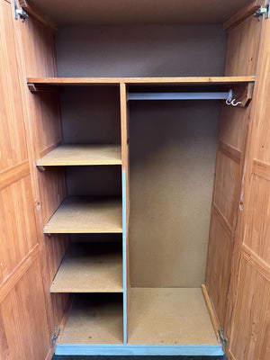 Charming Distressed Blue 2-Door Cabinet with Stenciled Panels - Fair used