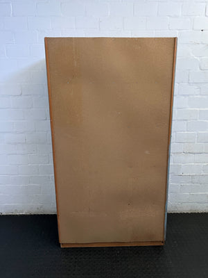 Charming Distressed Blue 2-Door Cabinet with Stenciled Panels - Fair used