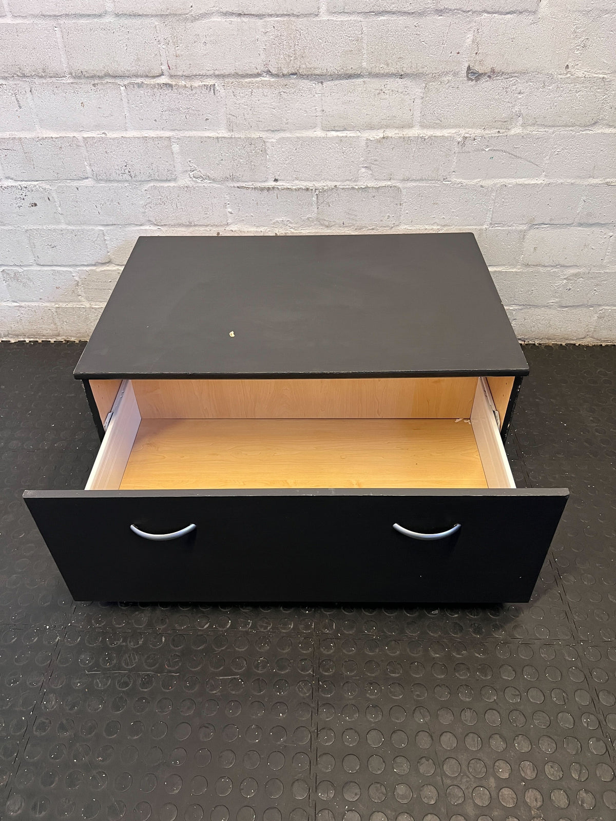 Modern Black 2-Drawer Storage Unit - Fair used