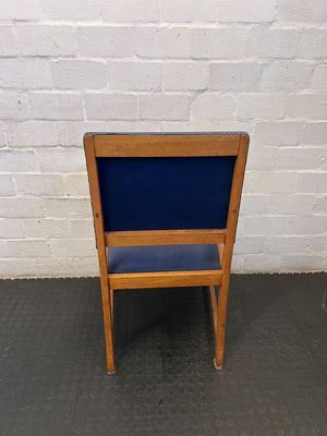 Classic Wooden Armchair with Navy Blue Upholstery - Fair used