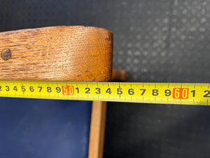 Classic Wooden Armchair with Navy Blue Upholstery - Fair used