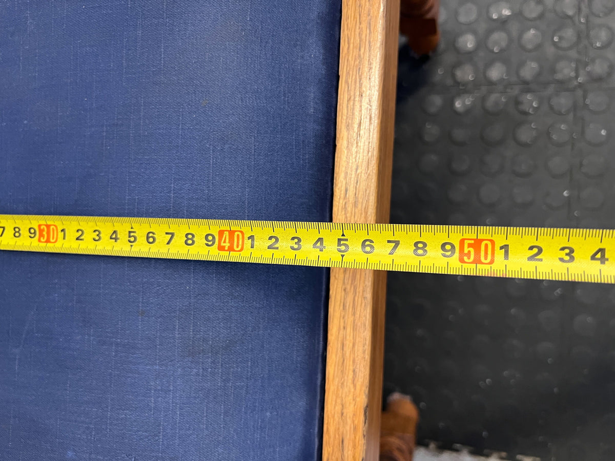 Classic Wooden Armchair with Navy Blue Upholstery - Fair used