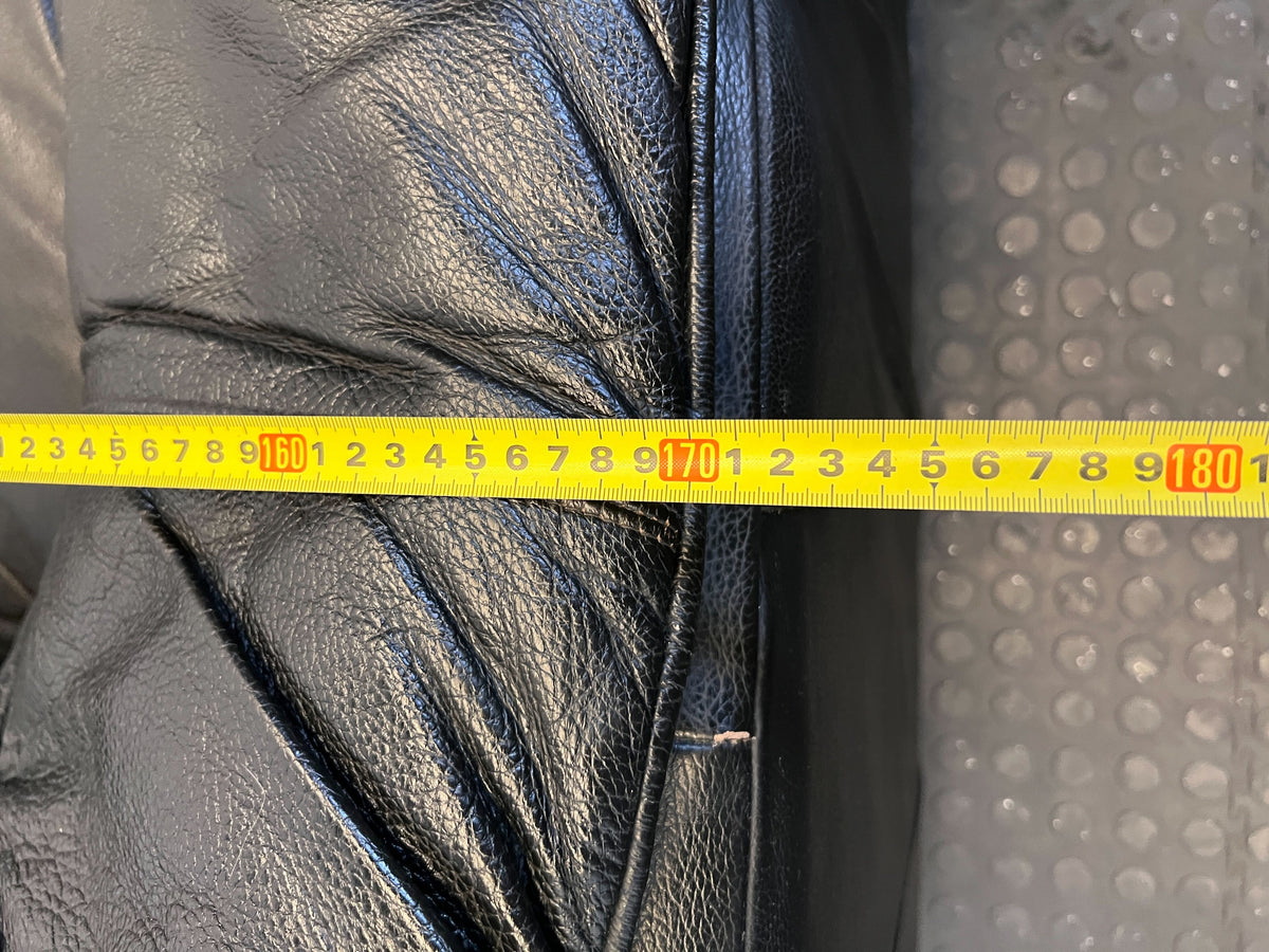 Classic Black Leather Sofa - Cozy 2-Seater- Fair used