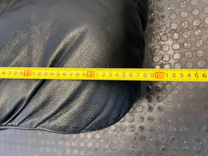 Classic Black Leather Sofa - Cozy 2-Seater- Fair used