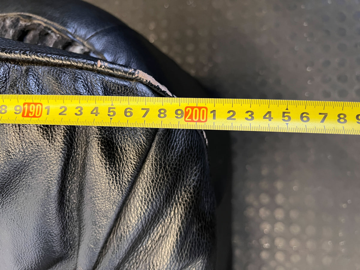 Classic Black Leather 2-Seater Sofa - Fair used