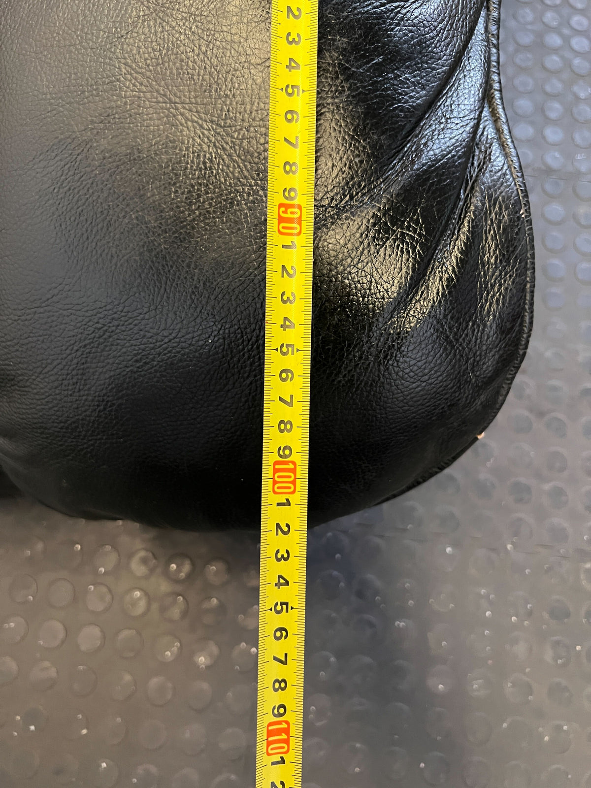 Classic Black Leather 2-Seater Sofa - Fair used