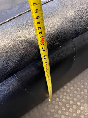 Classic Black Leather 2-Seater Sofa - Fair used