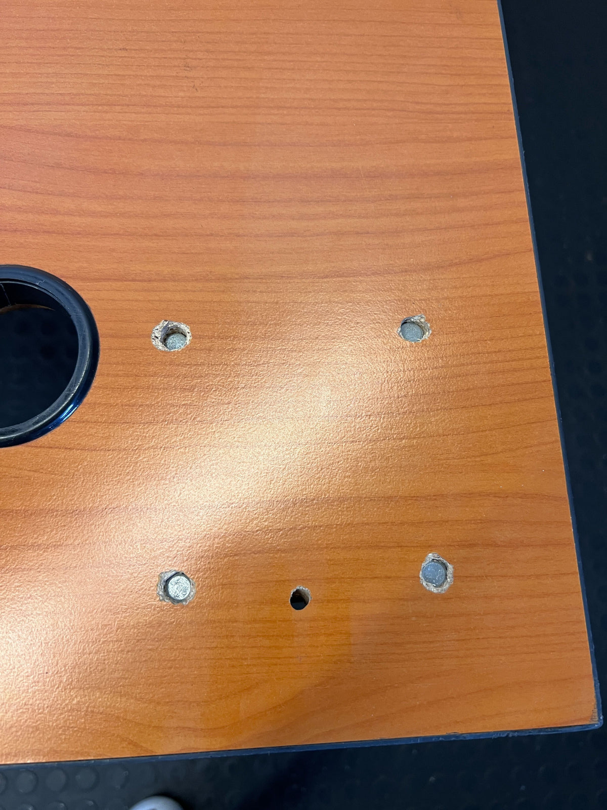 Ergonomic L-Shaped Office Desk - Wood Look & Black Legs - Fair used