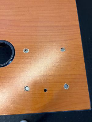 Ergonomic L-Shaped Office Desk - Wood Look & Black Legs - Fair used