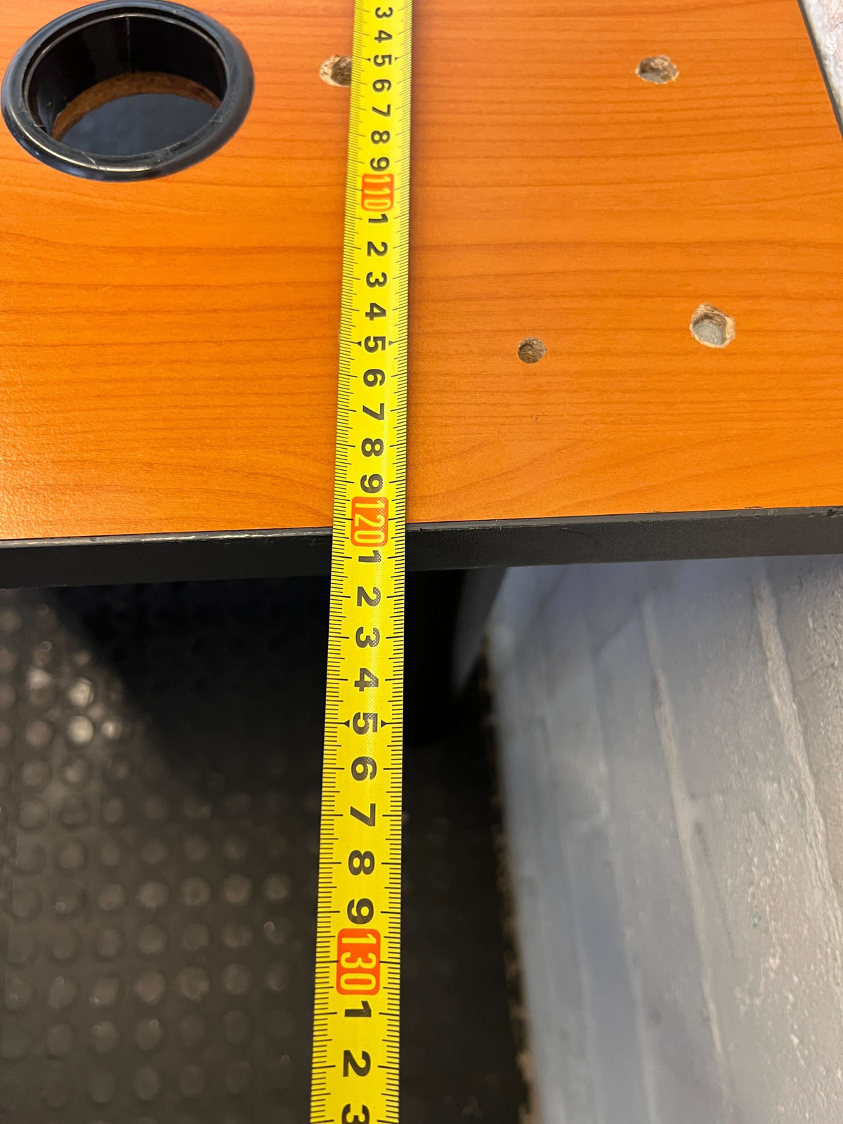 Ergonomic L-Shaped Office Desk - Wood Look & Black Legs - Fair used