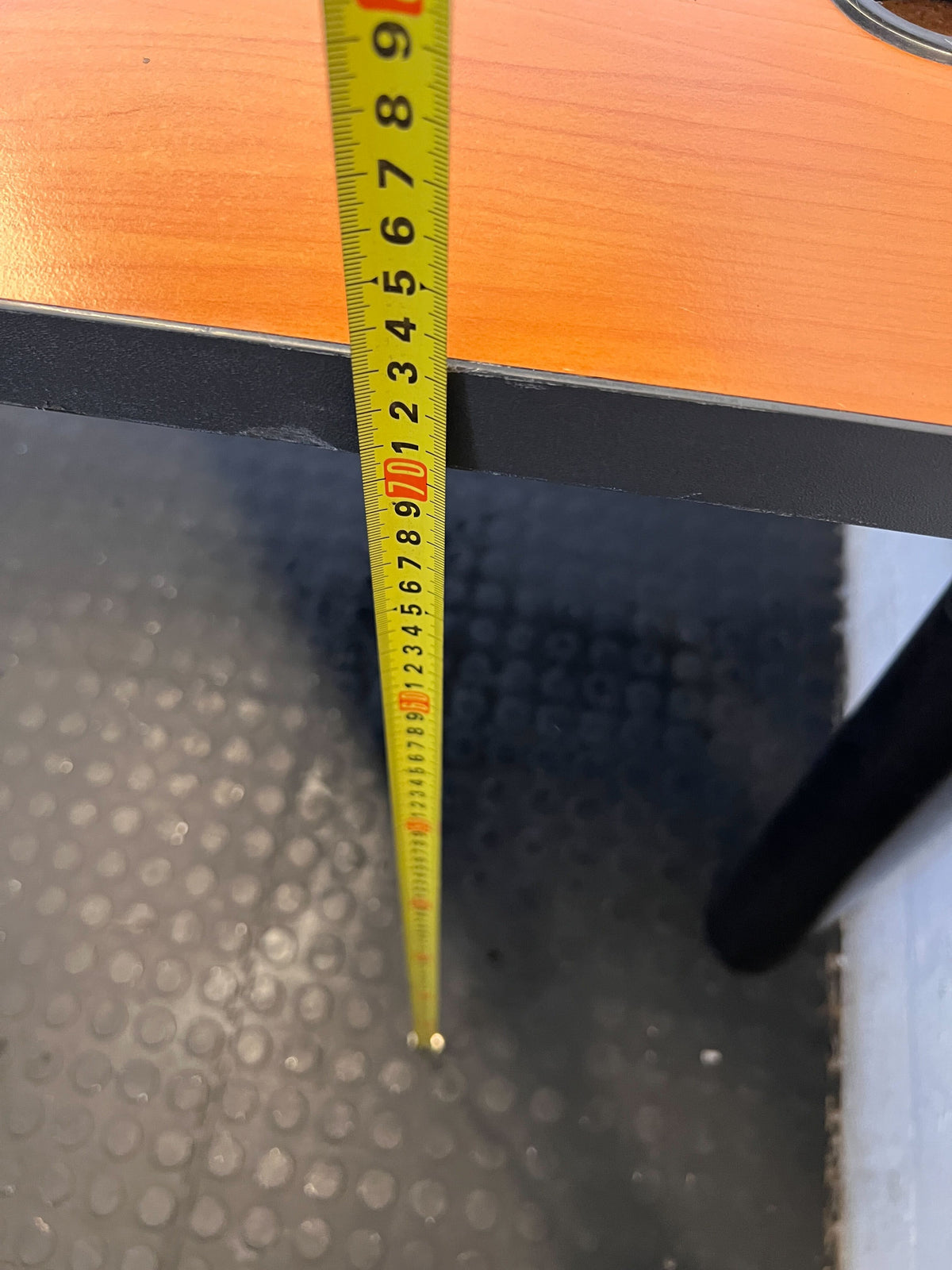 Ergonomic L-Shaped Office Desk - Wood Look & Black Legs - Fair used