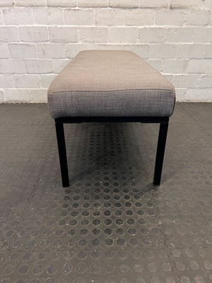 Modern Bench Seat - Grey Fabric with Black Metal Frame