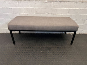 Modern Bench Seat - Grey Fabric with Black Metal Frame