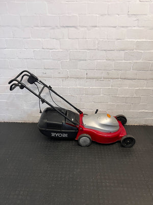 Compact Ryobi Electric Lawnmower - Red, Minor Wear - 2ndhandwarehouse.com