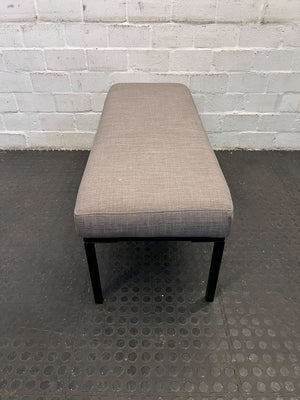 Modern Bench Seat - Grey Fabric with Black Metal Frame