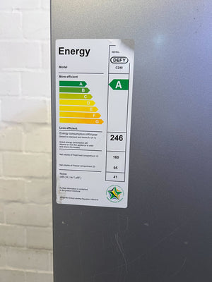 Sleek Grey Bottom Freezer Refrigerator - Energy Efficient - 1 Drawer broken