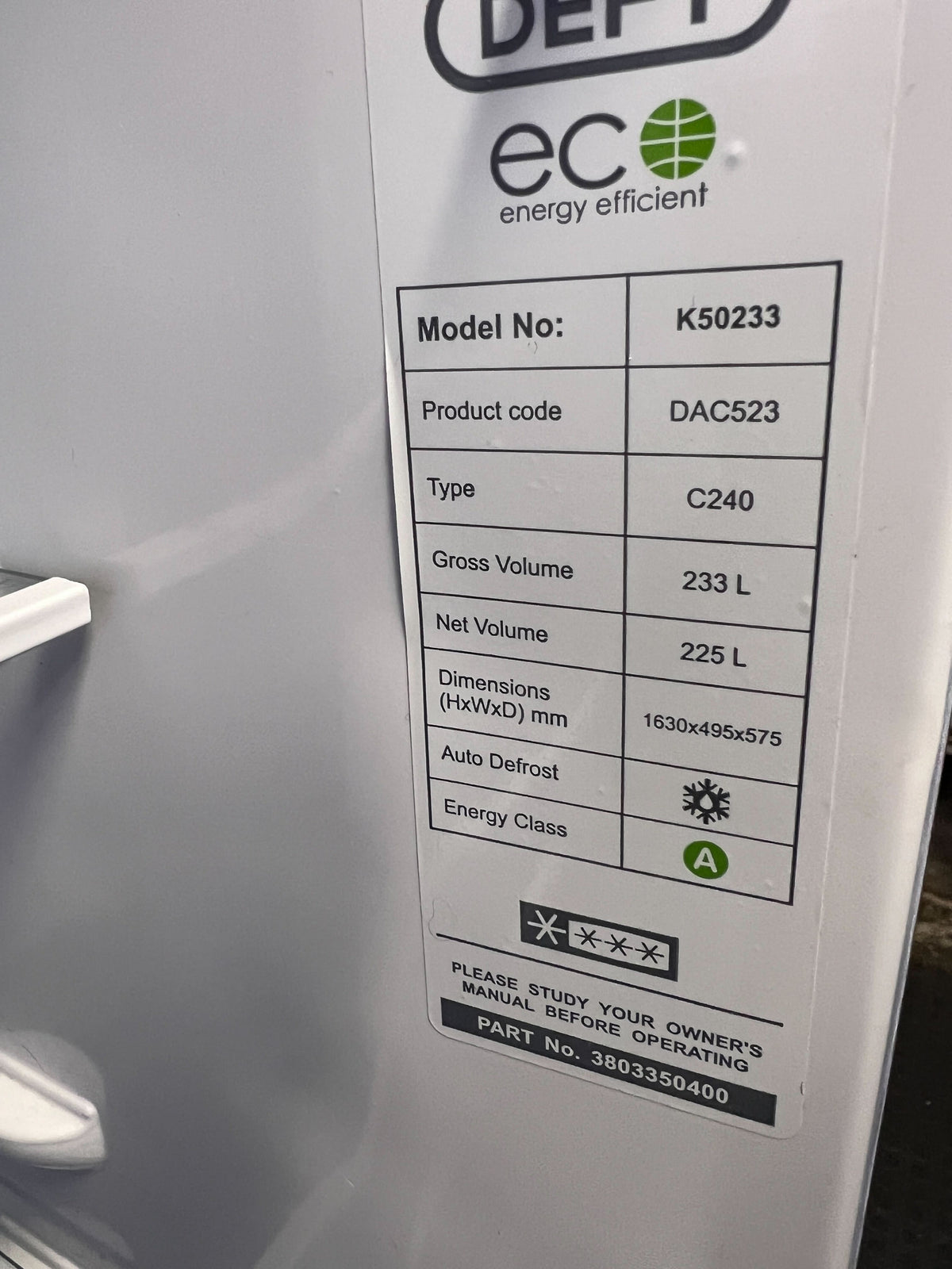 Sleek Grey Bottom Freezer Refrigerator - Energy Efficient - 1 Drawer broken