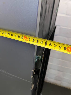 Sleek Grey Bottom Freezer Refrigerator - Energy Efficient - 1 Drawer broken