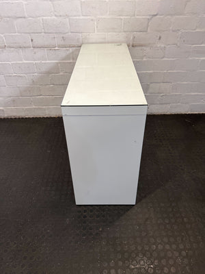 Contemporary White Console Table with Glass Top