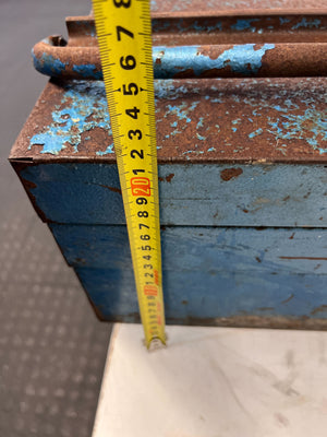 Vintage Metal Tool Box with Rusty Blue Finish - 2ndhandwarehouse.com