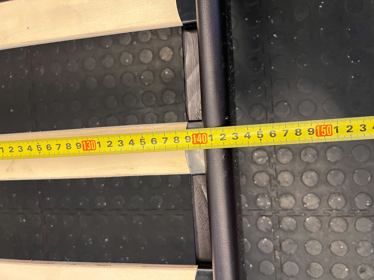 Sleek Black Upholstered Double Bed Frame with Minor Wear - REDUCED