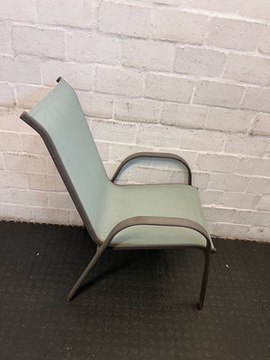 Contemporary Metal Garden Chair with Mint Green Fabric - Slight Rust