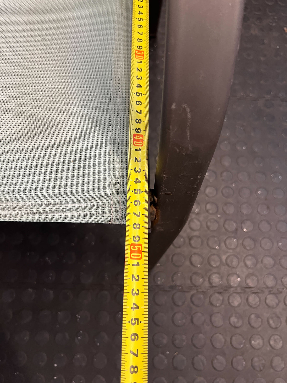 Contemporary Metal Garden Chair with Mint Green Fabric - Slight Rust