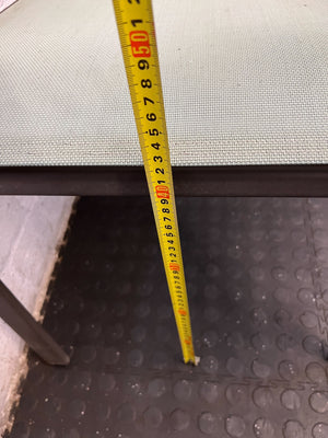 Contemporary Metal Garden Chair with Mint Green Fabric - Slight Rust