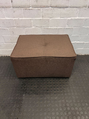 Brown Fabric Storage Ottoman - Modern, Rectangle Shape