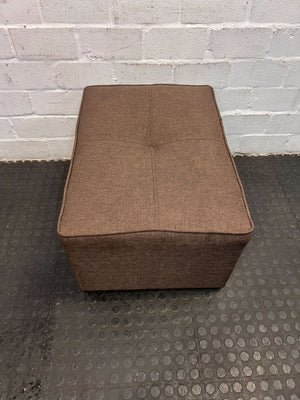 Brown Fabric Storage Ottoman - Modern, Rectangle Shape