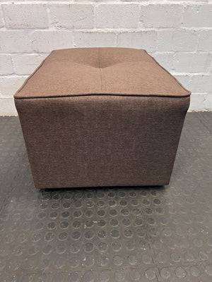 Brown Fabric Storage Ottoman - Modern, Rectangle Shape