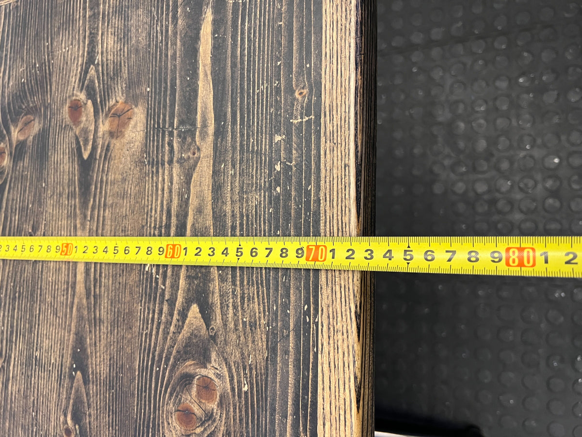 TABLE 175CM Stylish Black & Wood Dining Table with Unique Rustic Charm (72 x 55) - REDUCED - 2ndhandwarehouse.com