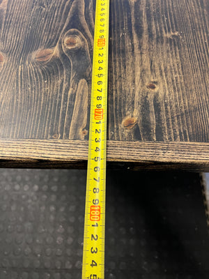 TABLE 175CM Stylish Black & Wood Dining Table with Unique Rustic Charm (72 x 55) - REDUCED - 2ndhandwarehouse.com