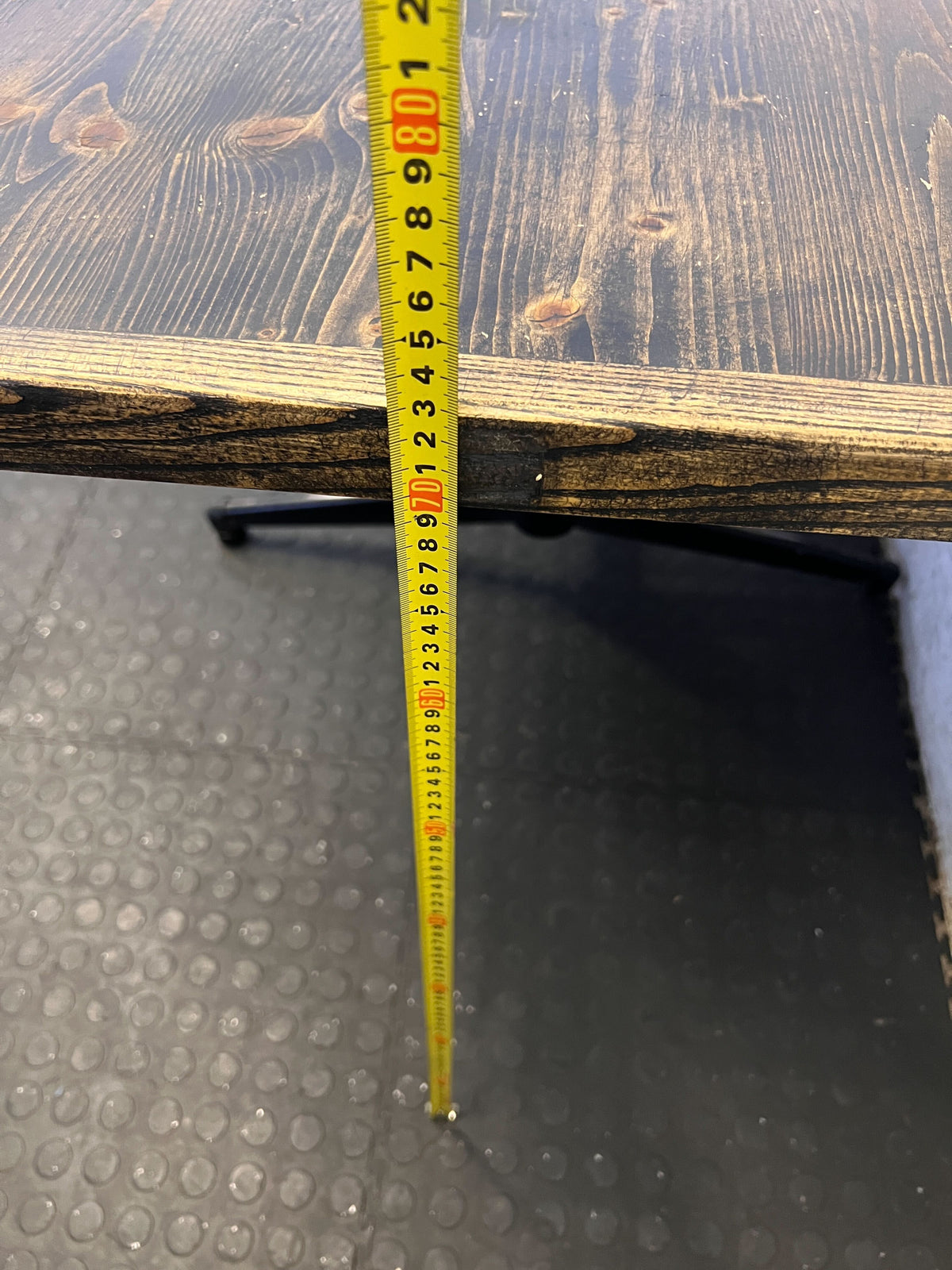TABLE 175CM Stylish Black & Wood Dining Table with Unique Rustic Charm (72 x 55) - REDUCED - 2ndhandwarehouse.com