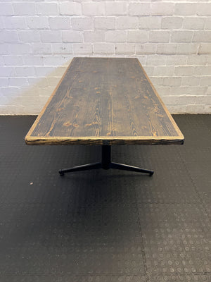 TABLE 175CM Stylish Black & Wood Dining Table with Unique Rustic Charm (72 x 55) - REDUCED - 2ndhandwarehouse.com