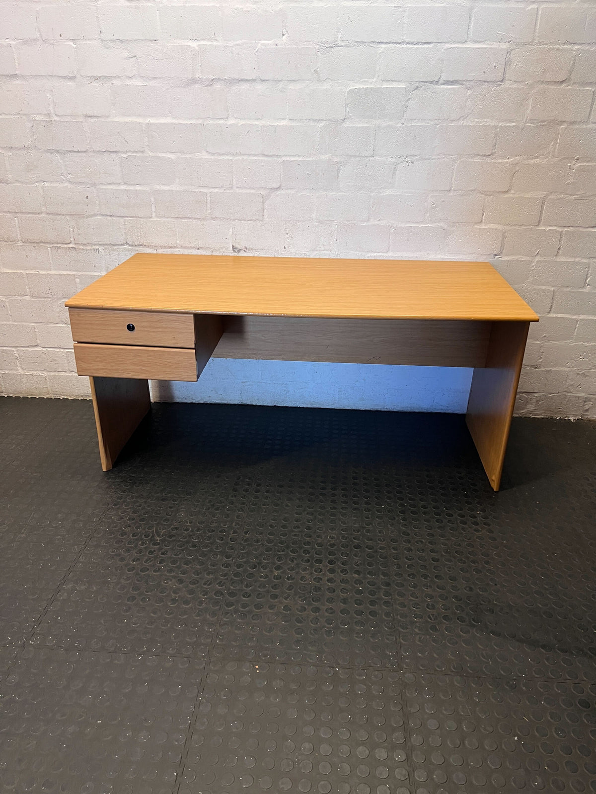 Versatile Light Wood Desk with 2 Storage Drawers - 2ndhandwarehouse.com