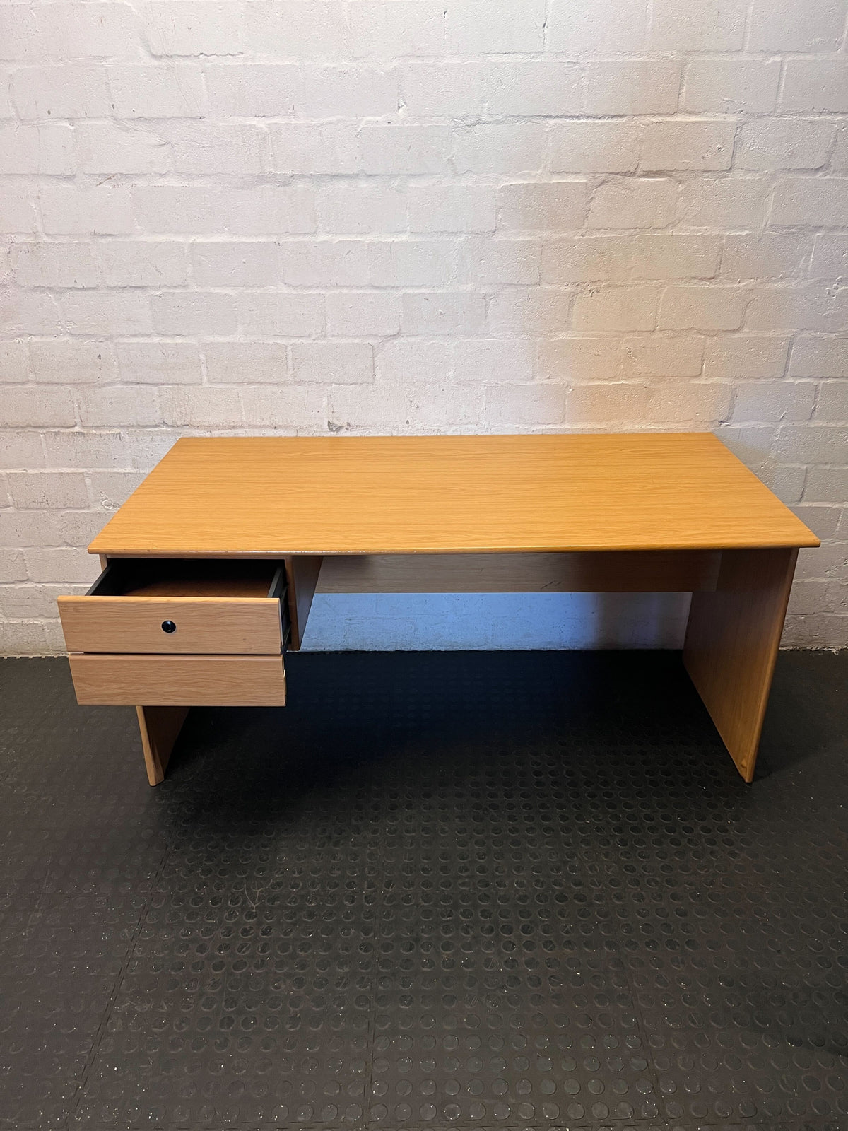 Versatile Light Wood Desk with 2 Storage Drawers - 2ndhandwarehouse.com