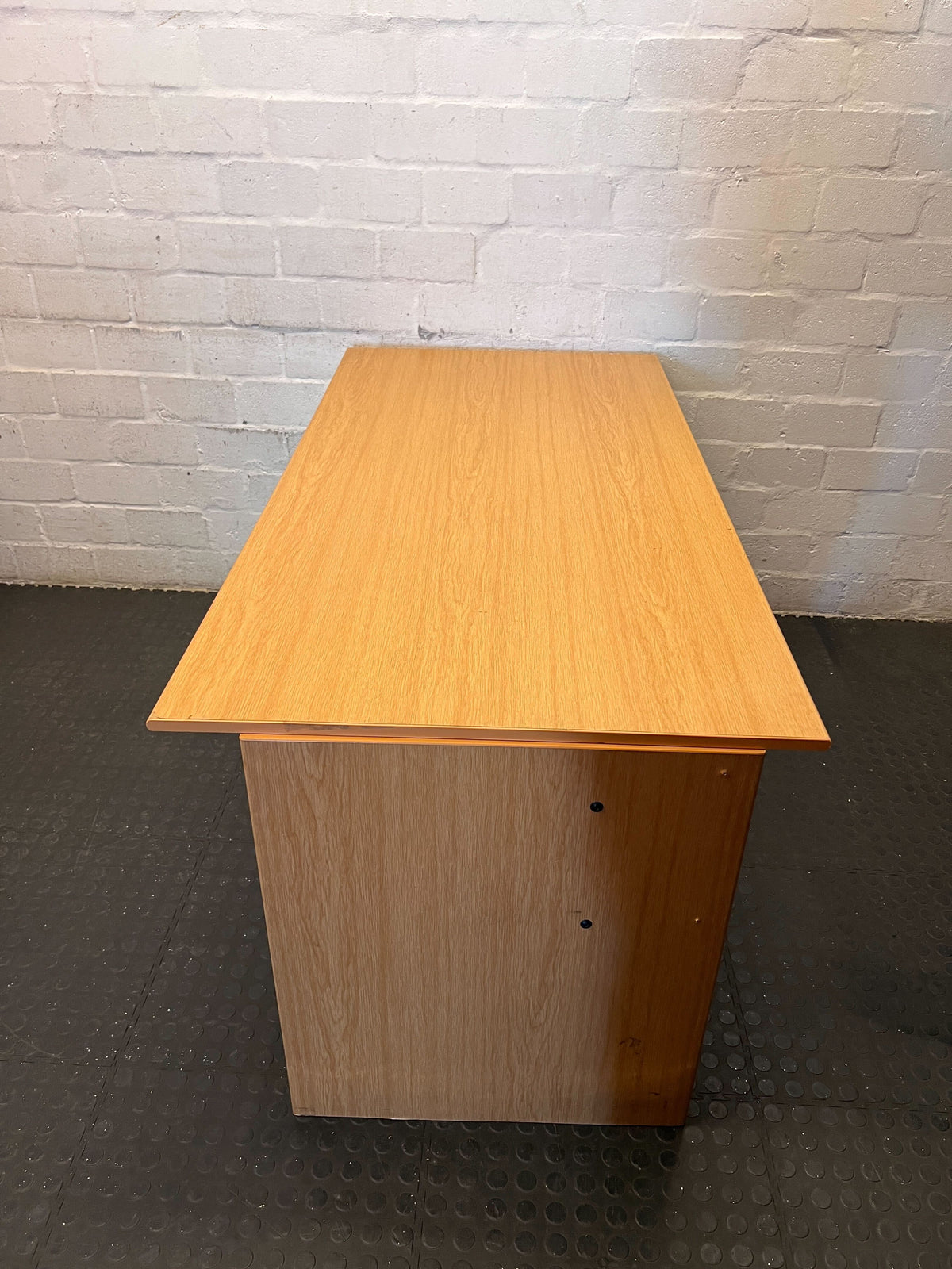 Versatile Light Wood Desk with 2 Storage Drawers - 2ndhandwarehouse.com