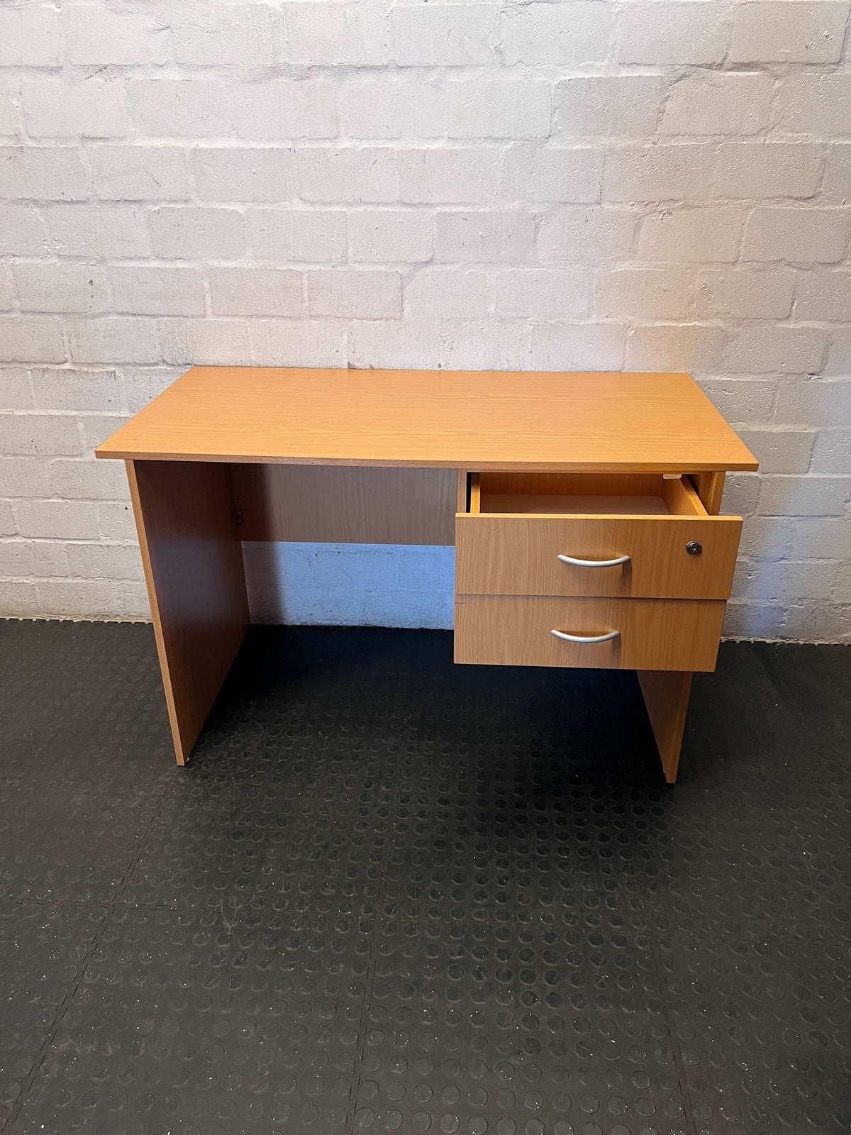 Compact Wooden Desk with Lockable Drawers - 2ndhandwarehouse.com