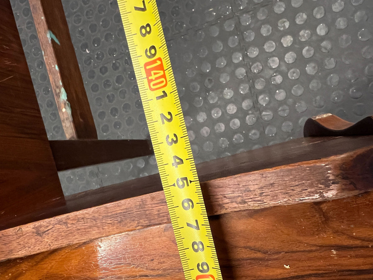 Elegant Vintage Mahogany Wooden Headboard with Shelves and Lamp - REDUCED