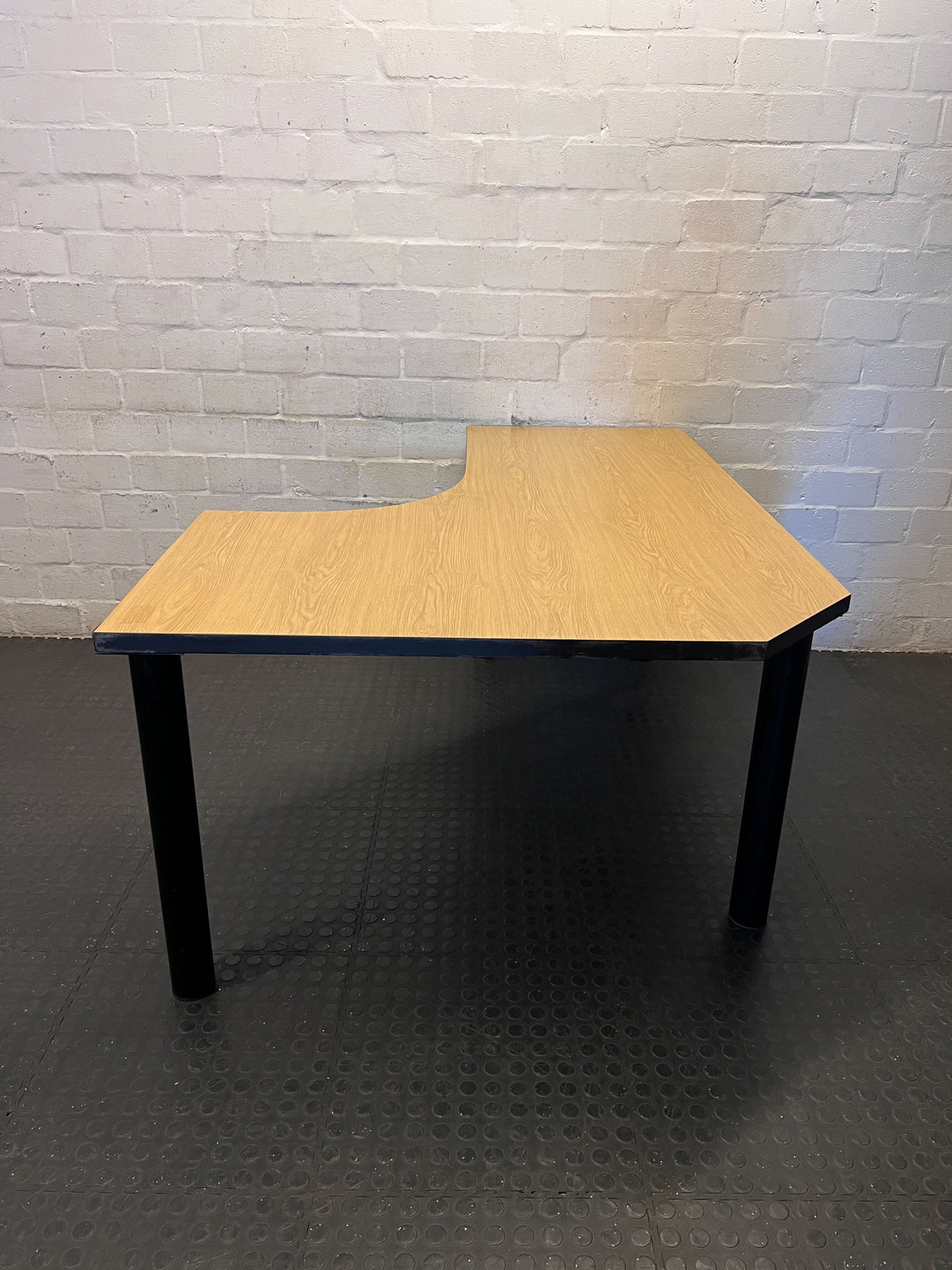 Versatile L-Shaped Corner Desk - Light Wood & Black