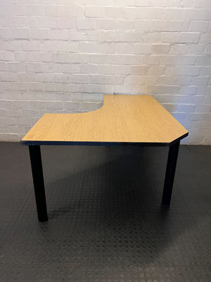 Versatile L-Shaped Corner Desk - Light Wood & Black