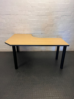 Versatile L-Shaped Corner Desk - Light Wood & Black