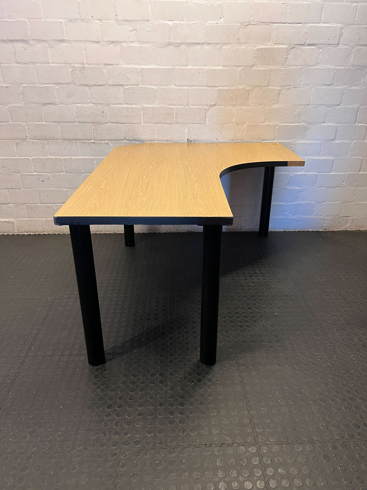 Versatile L-Shaped Corner Desk - Light Wood & Black