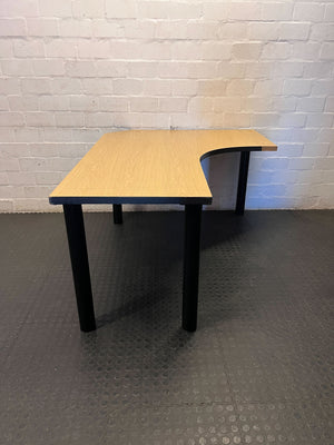 Versatile L-Shaped Corner Desk - Light Wood & Black